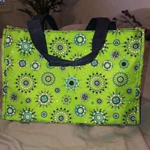 Small utility tote bag with mesh side pockets